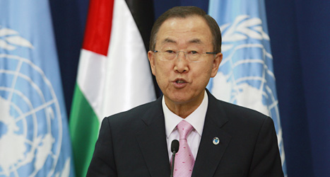 FNs ledare Ban Ki-moon kräver att Syrien låter FNs experter undersöka attacken. Foto: Majdi Muhammed /Scanpix